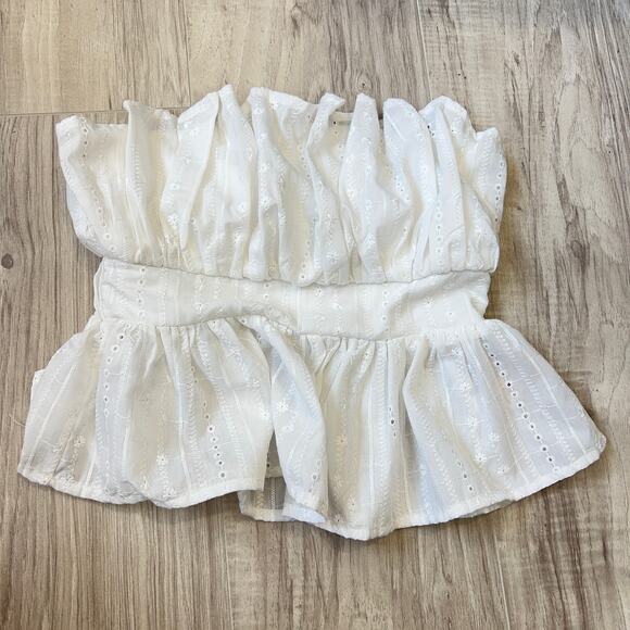 Thirty Thirty LA White Eyelet Crop Top Size XS - Picture 1 of 10